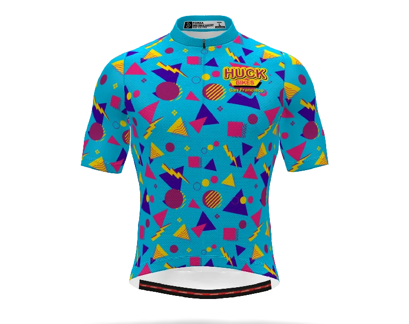 cycling clothing with adjustable straps-Huck Bikes 80's Pizazz Jersey