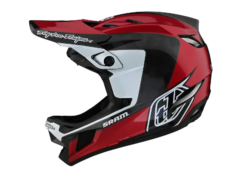 Bicycle helmet matching-Troy Lee Designs D4 Carbon Full Face Helmet - Corsa - SRAM Red - 2021