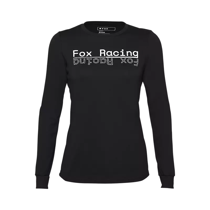 cycling clothing with wide stripes-Fox Racing Ranger Dri Release Mid Long Sleeve MTB Jersey - Womens - Black