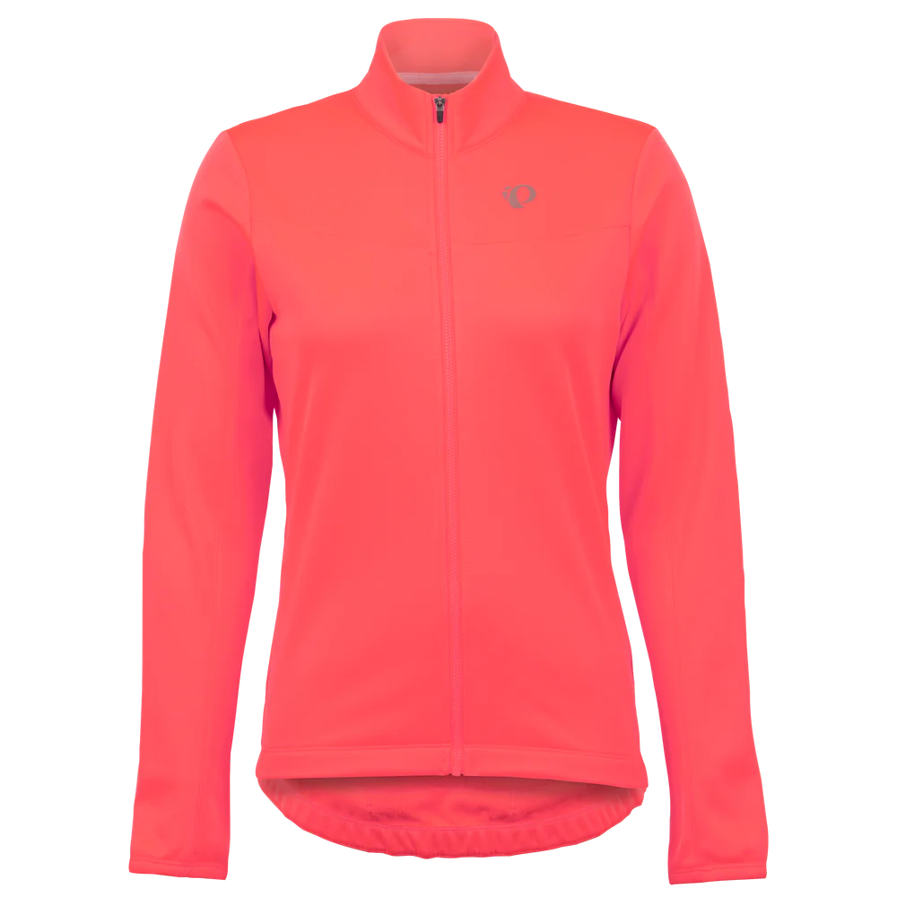 cycling clothing with anti-odor tech-Pearl Izumi Quest Thermal Long Sleeve Road Jersey - Womens - Fiery Coral