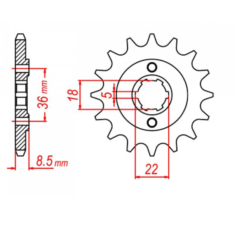 MTX 1553 Steel Front Sprocket #520 (15T) (10-48Y-15)