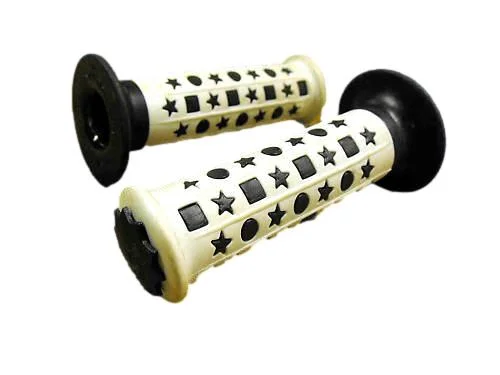 affordable mountain bike grips-GENUINE MADE IN 80’s ITALIAN OLD SCHOOL BMX STAR HANDLEBAR GRIPS BLACK&WHITE NOS