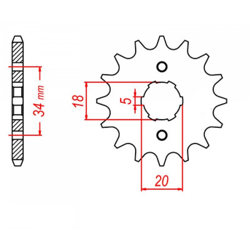 MTX 264 Steel Front Sprocket #428 (14T) (10-360-14)