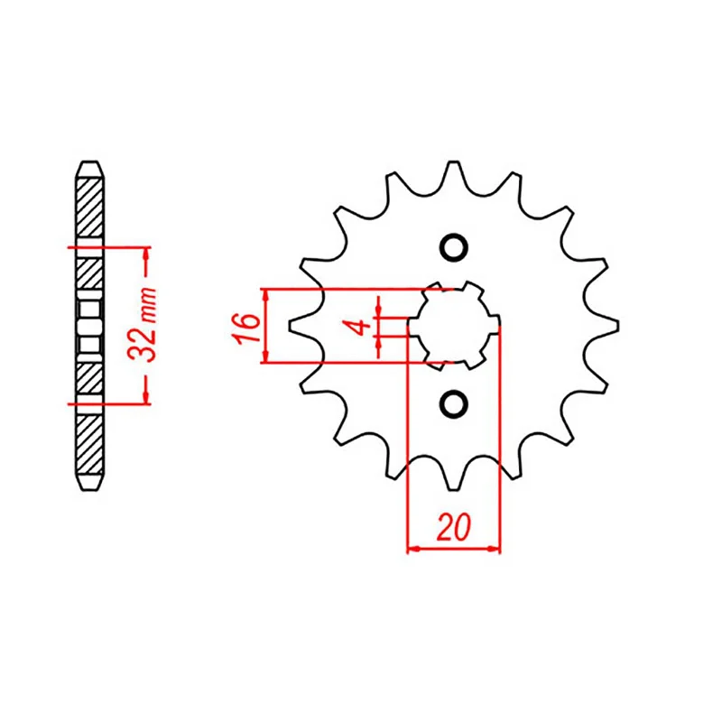 MTX 1550 Steel Front Sprocket #428 (15T) (10-550-15)