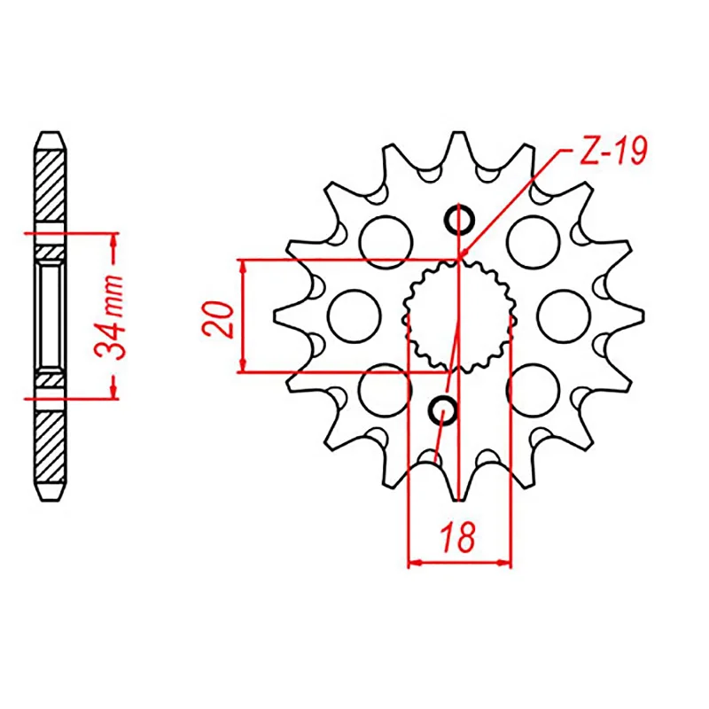 MTX 1310 Steel Front Sprocket #428 (428 Conversion) (15T) (10-1310/428SC15)