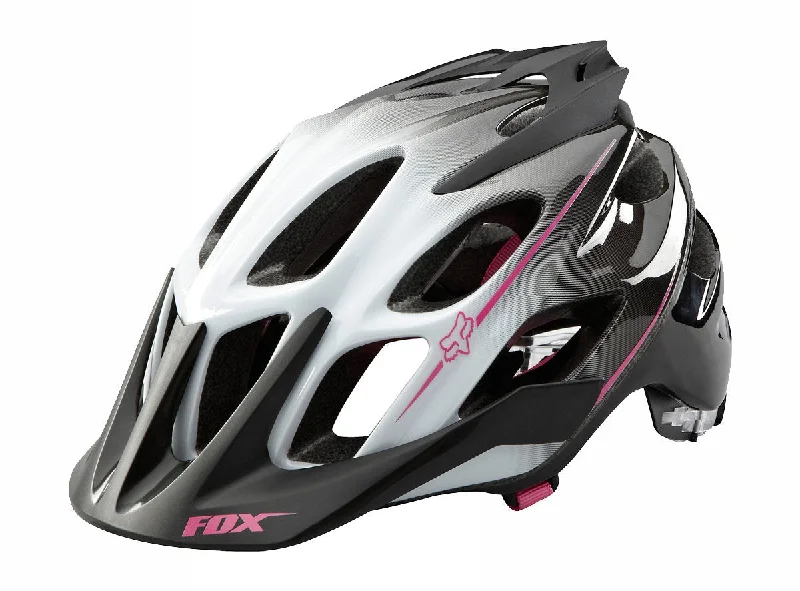 Bicycle helmet simple design-Fox Racing Flux MTB Helmet - Womens - White-Gray-Pink