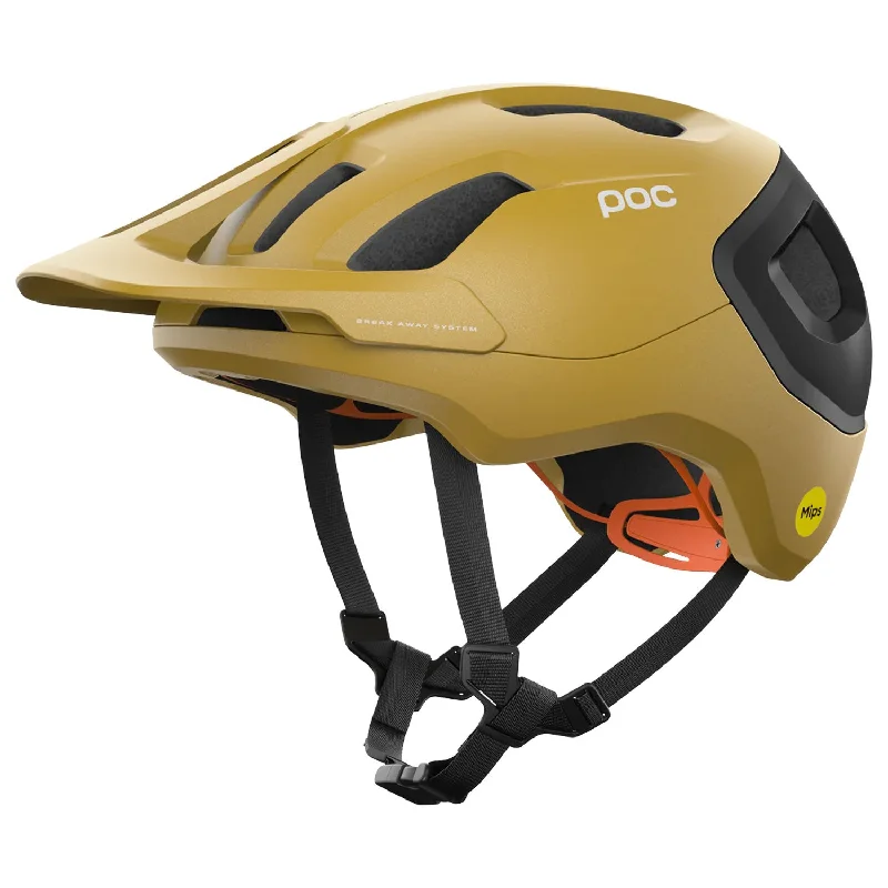 Bicycle helmet with face shield-Casco Poc Axion Race Mips - Oro