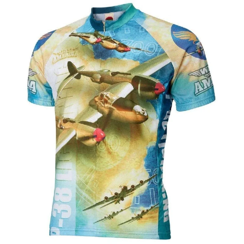 cycling clothing with sleek lines-Men's P-38 Lightning Road Bike Jersey