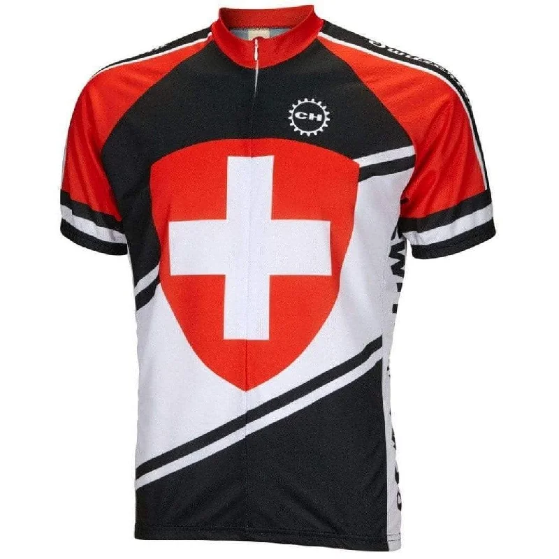 cycling clothing for hot afternoons-Men's Switzerland Road Bike Jersey