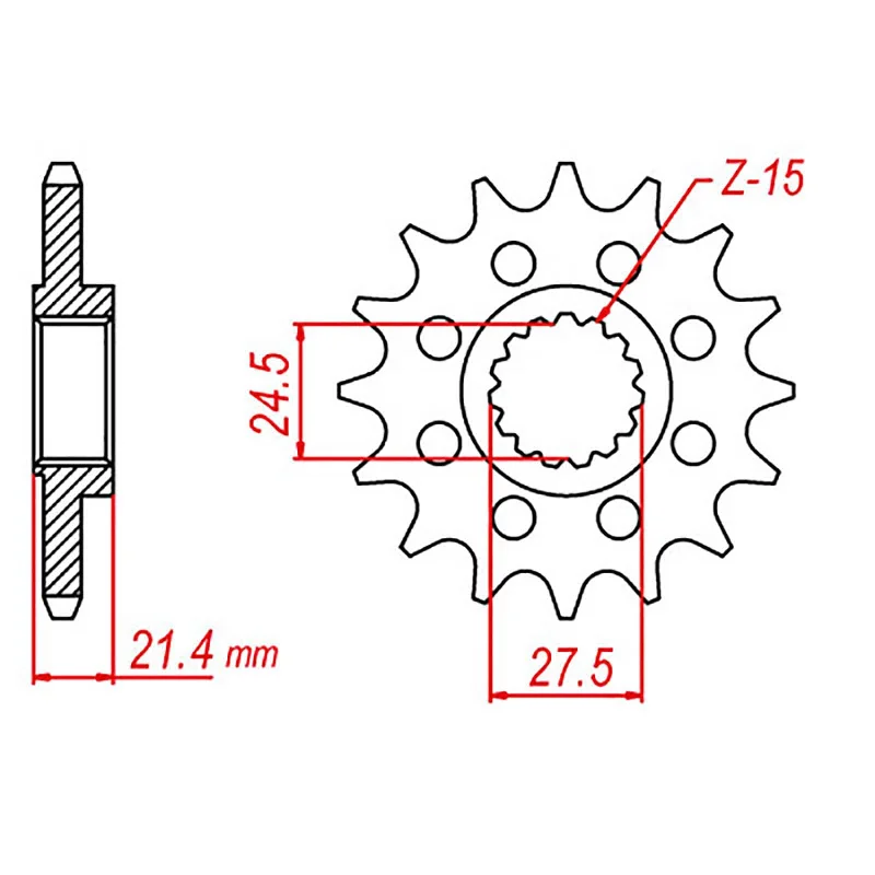 MTX 37600 Steel Front Sprocket #525 (16T) (10-37600-16)