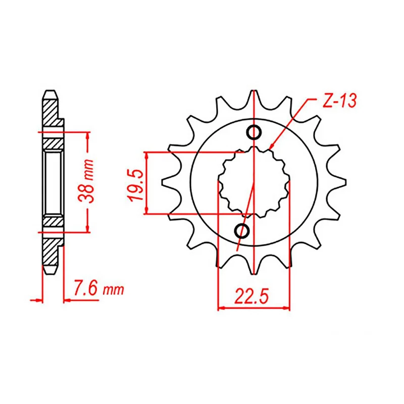 MTX 1401 Steel Front Sprocket #520 (14T) (10-401-14)