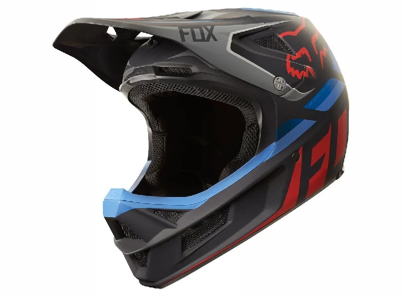 Bicycle helmet snug fit-Fox Racing Rampage Pro Carbon Full Face Helmet - Seca - Black-Gray-Red