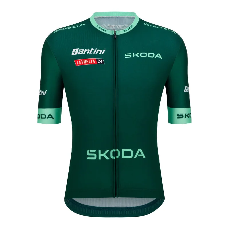 cycling clothing with anti-friction-Maglia Santini Verde Vuelta Espana 2024