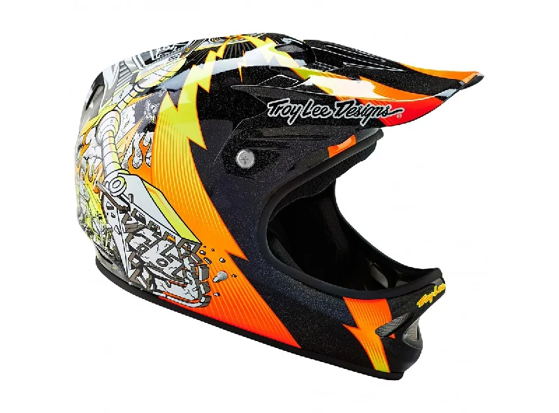 Bicycle helmet aluminum lightweight-Troy Lee Designs D2 Invade Full Face Helmet - Black