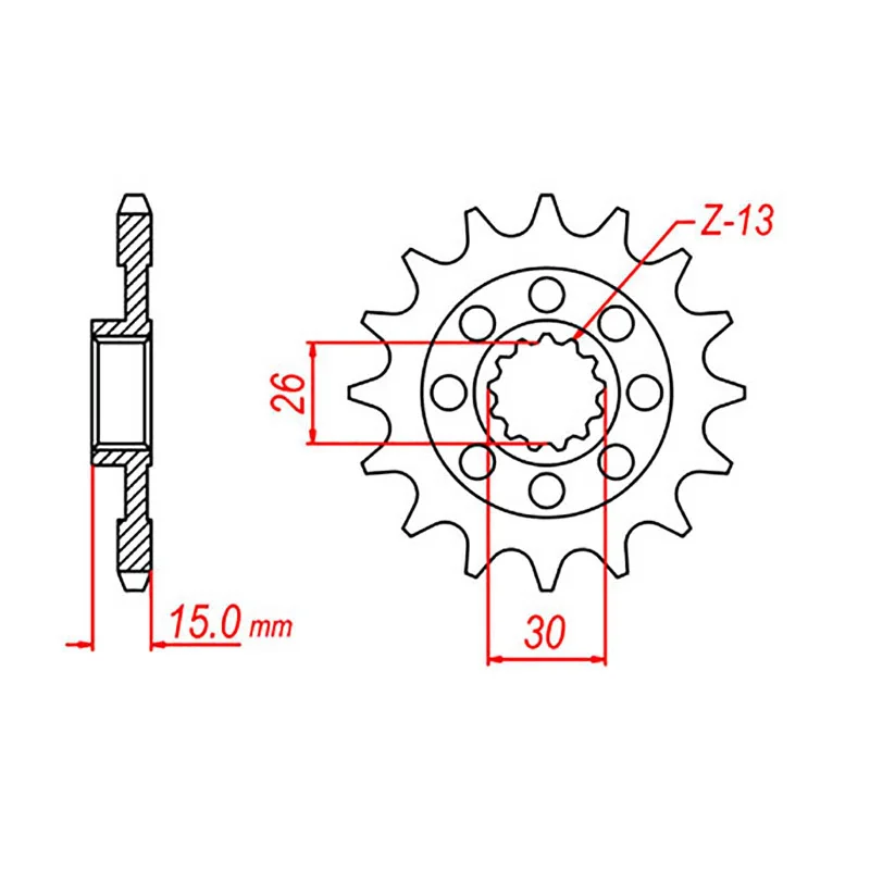 MTX 404 Steel Front Sprocket #525 (17T) (10-BM4-17)