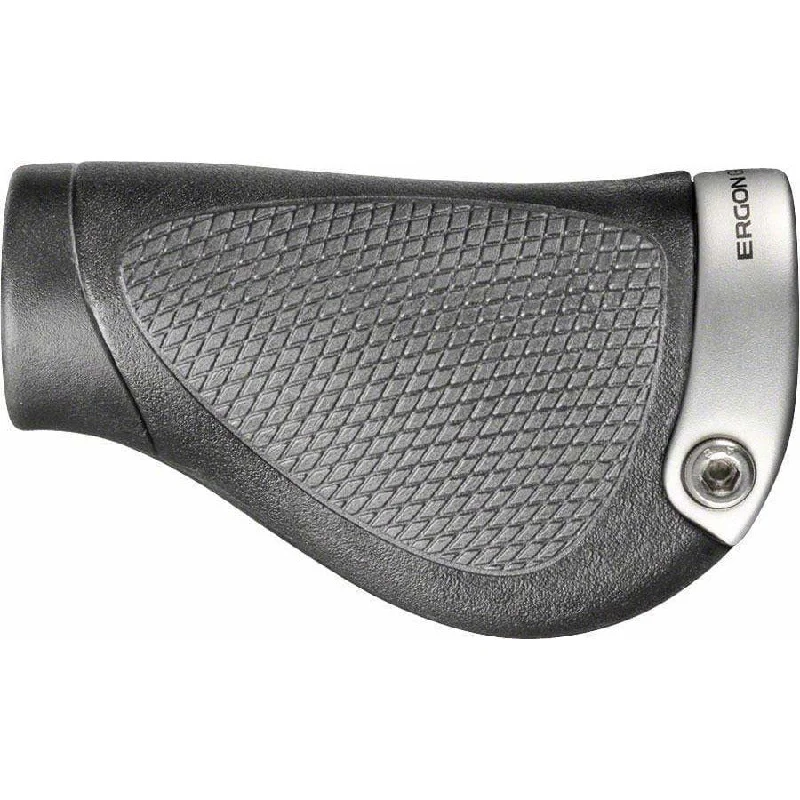 thin racing bicycle grips-GP1 Grips - Lock-On Twistshift Large Black/Gray