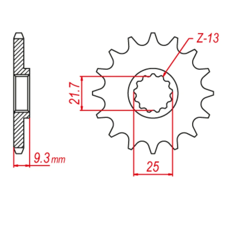 MTX 1539 Steel Front Sprocket #520 (13T) (10-539-13)