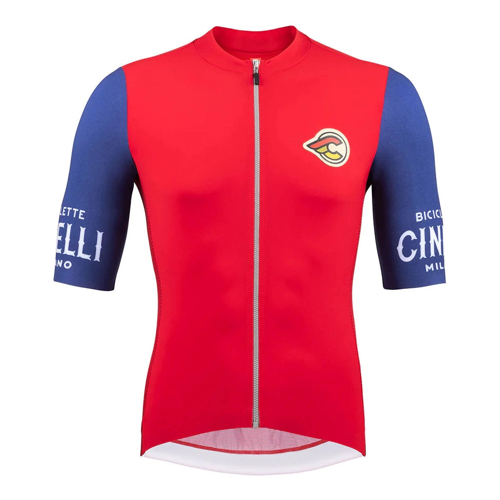 cycling clothing with added lift-Maglia Cinelli Supercorsa - Rosso blu