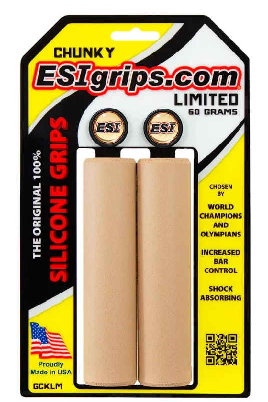 modern mountain bike grips-ESI Chunky Silicon MTB Grips - Tan LTD