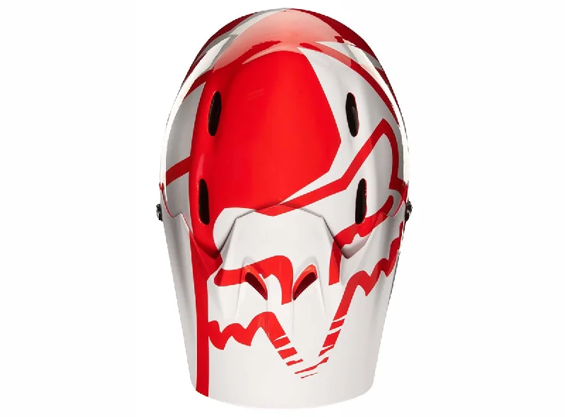 Bicycle helmet eye protection-Fox Racing Rampage Race Full Face Helmet - Red-White