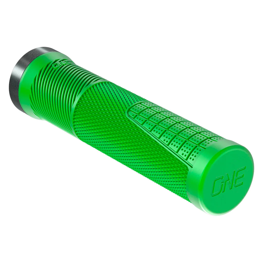 dual-density mountain bike grips-OneUp Thin Lock-On MTB Grips - Green