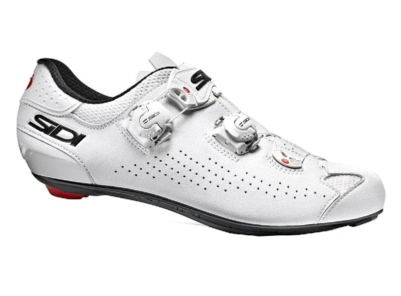 cycling clothing with bold colors-Sidi Genius 10 Road Shoe - White-Black Liner