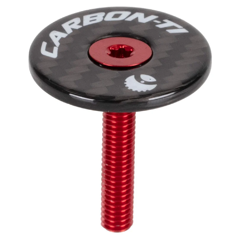 Tappo serie sterzo Carbon-Ti X-Cap Carbon - Rosso