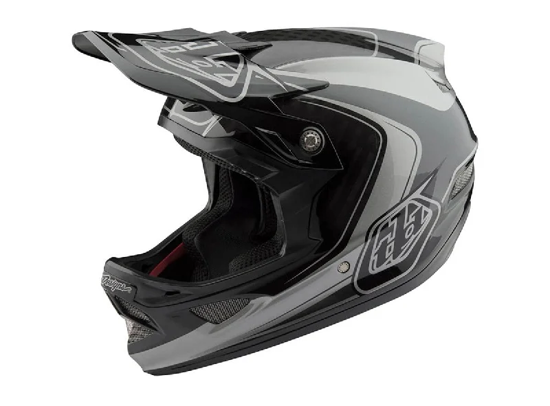 Bicycle helmet with voice control-Troy Lee Designs D3 Carbon MIPS Full Face Helmet - Mirage - Gray - 2018