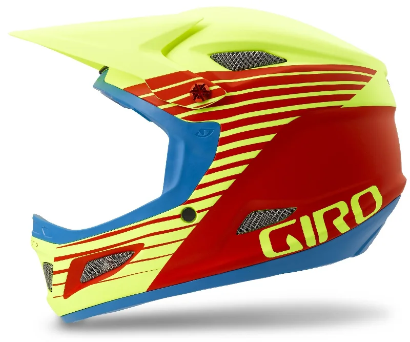 Bicycle helmet bronze finish-Giro Cipher Full Face Helmet - Glowing Red-Highlight Yellow